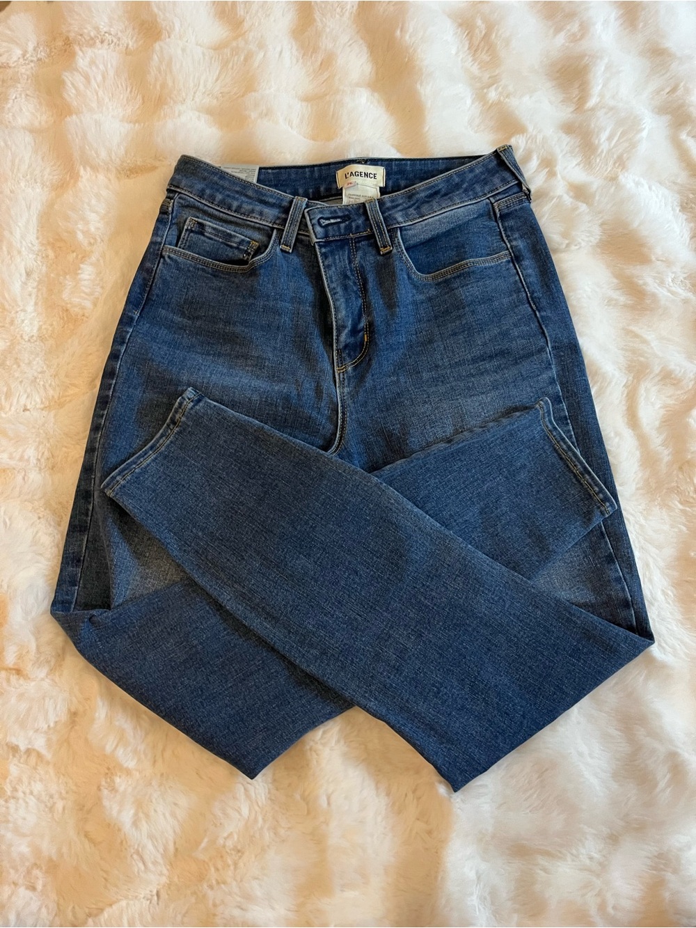 L'AGENCE Slim Skinny Jeans in Dark Blue Wash